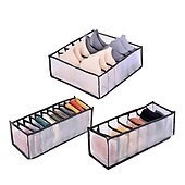 economico Organizzatori di Cassetti per Vestiti-scatola di immagazzinaggio 3 pezzi divisori pieghevoli cassetti portaoggetti per calze intimo reggiseno 6 7 11 contenitori per il bagno di grado