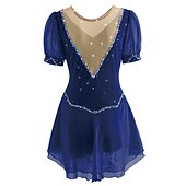 levne Šaty na krasobruslení-Šaty na bruslení Dámské Buz Pateni Šaty Narůžovělá Fialová Bílá / bílá Síťka Spandex Volnočasové sporty Trénink Soutěž Bruslařské oblečení Ručně vyrobeno Krátký rukáv Brusle / Štras