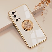 cheap Samsung Cases-Phone Case For Samsung Galaxy S24 S23 S22 S21 S20 Plus Ultra A14 A72 Note 20 Ultra A53 A32 A52 S25 Ultra Back Cover Fashion Plating Ring Holder Solid Colored TPU