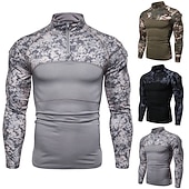 billiga Blast-Herr Stridskjorta Jakt-T-shirt med kamouflagemönster Taktisk militärskjorta Kamouflage Långärmad Utomhus Vår Höst Snabb tork Svettavvisande Bekväm Andningsfunktion Överdelar Polyester Camping