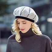 abordables Chapeaux de Fête-Chapeau béret en acrylique/coton et poils de lapin, style décontracté, style Kentucky Derby, Melbourne Cup, avec coiffe rayée