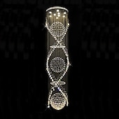 economico Lampadari-9-Light 60 cm Design unico Forme geometriche Lampadari Metallo Multistrato Artistico Moderno Cromo LED Moderno 110-120V 220-240V