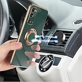 Недорогие Чехлы для iPhone-Чехол для телефона для iPhone 16e iPhone 16 iPhone 15 Pro Max Plus iPhone 14 13 12 11 Pro Max Mini X XR XS Max 8 7 Plus чехол с подставкой кольцом защитой объектива камеры TPU с покрытием