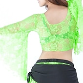 cheap Belly Dancewear-Belly Dance Top Lace Women&#039;s Performance Training Long Sleeve Lace