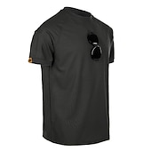 preiswerte Klassisches Poloshirt für Herren-Herren Jagd-T-Shirt Taktisches Militärhemd Außen Extraleicht(UL) Belüftung Schnelles Trocknung Atmungsaktiv Frühling Sommer Einfarbig Shirt Polyester Kurzarm Campen und Wandern Jagd Angeln Schwarz