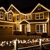 baratos Luzes de Alta Tensão com Plug-in-elegante festa de recepção de casamento 200led 20m corda luz festa de casamento decoração luzes guirlanda ao ar livre à prova d'água ano novo 9 cores lâmpada led