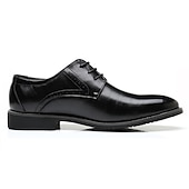 cheap Formal-Men&#039;s Navy Blue Faux Leather Oxford Shoes – Stylish Lace-Up Design for Business and Formal Wear
