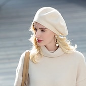 abordables Chapeaux de Fête-Chapeau béret en acrylique/coton et poils de lapin, style décontracté, style Kentucky Derby, Melbourne Cup, avec coiffe rayée