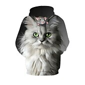 economico Animali 3D della Ragazza-Da ragazza 3D Pop art Animali Gatto Felpa e felpa con cappuccio Manica lunga Stampa 3D Attivo Bambino Scuola