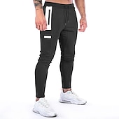 cheap Running Pants &amp; Tights-Men&#039;s Pocket Drawstring Color Block Breathable Moisture Wicking Athletic Athleisure Black Dark Gray Stretchy