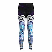 رخيصةأون طماق 3D-نسائي السراويل اليوغا بعقب رفع بنطلون رياضي للبطن خصر عالي تمرين نادي رياضي ركض اللياقه البدنيه الجوارب الدراجات طماق زخرفات أزرق الخريف الشتاء رياضات ألبسة رياضية عالية المرونة