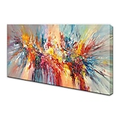 cheap Abstract Paintings-Oil Painting 100% Handmade Hand Painted Wall Art On Canvas Abstract Modern Colorful Landscape Blooming Firework Home Decoration Decor Rolled Canvas No Frame Unstretched