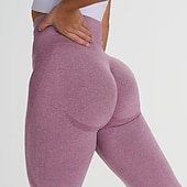 economico Leggings semplici-donne leggings senza cuciture allenamento culo ascensore calzamaglia increspato push up leggings di controllo della pancia sport palestra yoga fitness ciclismo corsa athleisure abbigliamento sportivo
