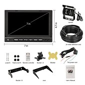 זול מצלמת מראה אחורית לרכב-718D 7 אִינְטשׁ TFT-LCD 600TVL 480 קווי טלוויזיה CCD חוטי 120 מעלות 7 אִינְטשׁ ערכת תצוגה אחורית לרכב עמיד במים / ראיית לילה / התאמת בהירות ל אוטובוס / משאית