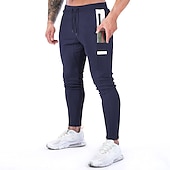 cheap Running Pants &amp; Tights-Men&#039;s Pocket Drawstring Color Block Breathable Moisture Wicking Athletic Athleisure Black Dark Gray Stretchy