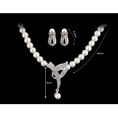 abordables Conjuntos de joyas-Los sistemas nupciales de la joyería 1 juego Perla Artificial Brillante 1 Collar Pendientes Mujer Elegante Moda Coreano Conjunto de joyas Para Fiesta Boda Regalo / Pedida