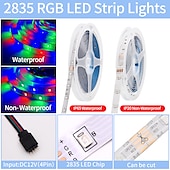 economico Controllo a distanza-luci di striscia a led rgb 5m 10m 15m 20m luci a led cambio colore flessibile smd con telecomando ir e adattatore 100-240v per casa camera da letto cucina tv luci posteriori decorazioni fai da te dc12v
