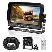 זול מצלמת מראה אחורית לרכב-718D 7 אִינְטשׁ TFT-LCD 600TVL 480 קווי טלוויזיה CCD חוטי 120 מעלות 7 אִינְטשׁ ערכת תצוגה אחורית לרכב עמיד במים / ראיית לילה / התאמת בהירות ל אוטובוס / משאית