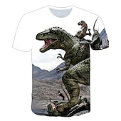 halpa Poikien 3D Eläimet-Lapset Poikien T-paita Tee Eläin Dinosaurus Lyhythihainen Crewneck Lasten toppi Kausaliteetti Tyylikäs Päivittäin Kesä Moniväri 3-12 vuotta