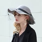 billiga Festhattar-hattar 100% Ull Fiskarhatt Bröllop Kentucky Derby cocktail Royal Astcot Elegant Med Rosett Hårbonad Huvudbonader