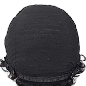 economico Parrucche di capelli veri senza cuffia-parrucca di capelli umani di remy taglio pixie per le donne nere breve afro ricci capelli brasiliani parrucca a buon mercato senza cappuccio parrucca di capelli umani nero naturale # 1b per la festa