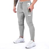 cheap Running Pants &amp; Tights-Men&#039;s Pocket Drawstring Color Block Breathable Moisture Wicking Athletic Athleisure Black Dark Gray Stretchy