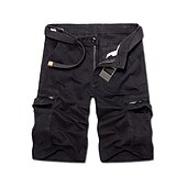 billiga Klassisk-Herr Militärbyxor Vandringsshorts Militär Ensfärgat Sommar Utomhus 12&quot; Ripstop Multi-pocket Andningsfunktion Slitstyrka Bomull Knälängd Underdelar Grå Kaki Grön Svart Arbete Jakt Fiske 30 31 32 33 34