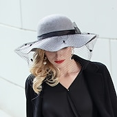 billiga Festhattar-hattar 100% Ull Fiskarhatt Bröllop Kentucky Derby cocktail Royal Astcot Elegant Med Rosett Hårbonad Huvudbonader
