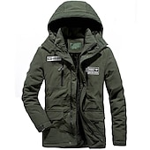 billiga Fleece &amp; 3 i 1-jackor-fleecejacka herr vinterjacka tjock varm huva parka militär vindjacka vinter utomhus vindtät lätt avtagbar keps trenchcoat ytterkläder topp skidåkning fiske klättring ljusblå skärm