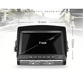 זול מצלמת מראה אחורית לרכב-718D 7 אִינְטשׁ TFT-LCD 600TVL 480 קווי טלוויזיה CCD חוטי 120 מעלות 7 אִינְטשׁ ערכת תצוגה אחורית לרכב עמיד במים / ראיית לילה / התאמת בהירות ל אוטובוס / משאית