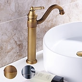 abordables Classiques-robinet de lavabo de salle de bain - laiton antique rotatif / central électrolytique mitigeur monotroubath taps