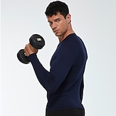 billiga aktiva t-shirts och tankar för män-Herr Kompressionströja T-shirt för jogging Långärmad Baslager Sport Sommar Elastan Andningsfunktion Snabb tork Fuktabsorberande Mjuk Kondition Gymträning Löpning Sportkläder Sportkläder Solid färg