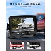 זול מצלמת מראה אחורית לרכב-718D 7 אִינְטשׁ TFT-LCD 600TVL 480 קווי טלוויזיה CCD חוטי 120 מעלות 7 אִינְטשׁ ערכת תצוגה אחורית לרכב עמיד במים / ראיית לילה / התאמת בהירות ל אוטובוס / משאית