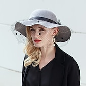 billiga Festhattar-hattar 100% Ull Fiskarhatt Bröllop Kentucky Derby cocktail Royal Astcot Elegant Med Rosett Hårbonad Huvudbonader
