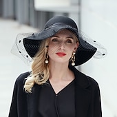 billiga Festhattar-hattar 100% Ull Fiskarhatt Bröllop Kentucky Derby cocktail Royal Astcot Elegant Med Rosett Hårbonad Huvudbonader