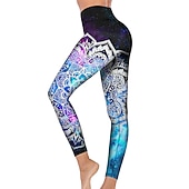 رخيصةأون طماق 3D-نسائي السراويل اليوغا بعقب رفع بنطلون رياضي للبطن خصر عالي تمرين نادي رياضي ركض اللياقه البدنيه الجوارب الدراجات طماق زخرفات أزرق الخريف الشتاء رياضات ألبسة رياضية عالية المرونة