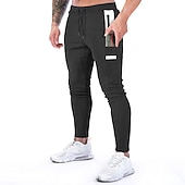 cheap Running Pants &amp; Tights-Men&#039;s Pocket Drawstring Color Block Breathable Moisture Wicking Athletic Athleisure Black Dark Gray Stretchy