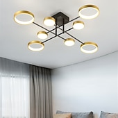 ieftine Montaj Plafon-6/8 capete led plafon lumină modernă aur negru cerc nordic sputnik design metalic vopsit finisaje 110-120v 220-240v