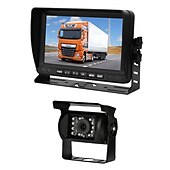 זול מצלמת מראה אחורית לרכב-718D 7 אִינְטשׁ TFT-LCD 600TVL 480 קווי טלוויזיה CCD חוטי 120 מעלות 7 אִינְטשׁ ערכת תצוגה אחורית לרכב עמיד במים / ראיית לילה / התאמת בהירות ל אוטובוס / משאית