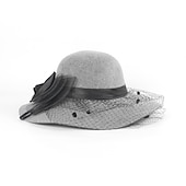 billiga Festhattar-hattar 100% Ull Fiskarhatt Bröllop Kentucky Derby cocktail Royal Astcot Elegant Med Rosett Hårbonad Huvudbonader
