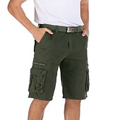 billiga Klassisk-Herr Militärbyxor Vandringsshorts Militär Ensfärgat Sommar Utomhus 12&quot; Ripstop Multi-pocket Andningsfunktion Slitstyrka Bomull Knälängd Underdelar Grå Kaki Grön Svart Arbete Jakt Fiske 30 31 32 33 34