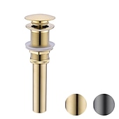 cheap Pop Up Drains-Brass Pop Up Sink Drain Stopper with Overflow Bathroom Faucet Vessel Vanity Sink Drainer