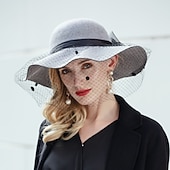 billiga Festhattar-hattar 100% Ull Fiskarhatt Bröllop Kentucky Derby cocktail Royal Astcot Elegant Med Rosett Hårbonad Huvudbonader