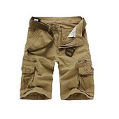 billiga Klassisk-Herr Militärbyxor Vandringsshorts Militär Ensfärgat Sommar Utomhus 12&quot; Ripstop Multi-pocket Andningsfunktion Slitstyrka Bomull Knälängd Underdelar Grå Kaki Grön Svart Arbete Jakt Fiske 30 31 32 33 34