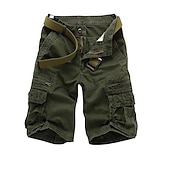 billiga Klassisk-Herr Militärbyxor Vandringsshorts Militär Ensfärgat Sommar Utomhus 12&quot; Ripstop Multi-pocket Andningsfunktion Slitstyrka Bomull Knälängd Underdelar Grå Kaki Grön Svart Arbete Jakt Fiske 30 31 32 33 34