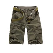 billiga Klassisk-Herr Militärbyxor Vandringsshorts Militär Ensfärgat Sommar Utomhus 12&quot; Ripstop Multi-pocket Andningsfunktion Slitstyrka Bomull Knälängd Underdelar Grå Kaki Grön Svart Arbete Jakt Fiske 30 31 32 33 34
