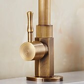 cheap Kitchen Faucets-Kitchen faucet - Single Handle One Hole Antique Brass Standard Spout Centerset Antique Kitchen Taps
