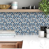 billige Flisklistremerker-10 stk imitert epoksy fliser klistremerke farge lanterne vegg klistremerke hus renovering DIY selvklebende pvc tapet maling kjøkken vanntett og oljetett vegg klistremerke