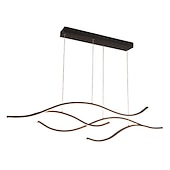 cheap Island Lights-100/120 cm LED Pendant Light Wave Design Line Design Black Gold  Metal Artistic Style Modern Style  Office, Shops Stylish Painted Finishes Artistic LED 110-120V 220-240V