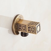 levne Doplňky k bateriím-starožitný měděný trojúhelníkový ventil vyřezávaný retro zesílený teplý a studený trojúhelníkový ventil černý rohový ventil odolný proti výbuchu uzavírací ventil vody 1ks